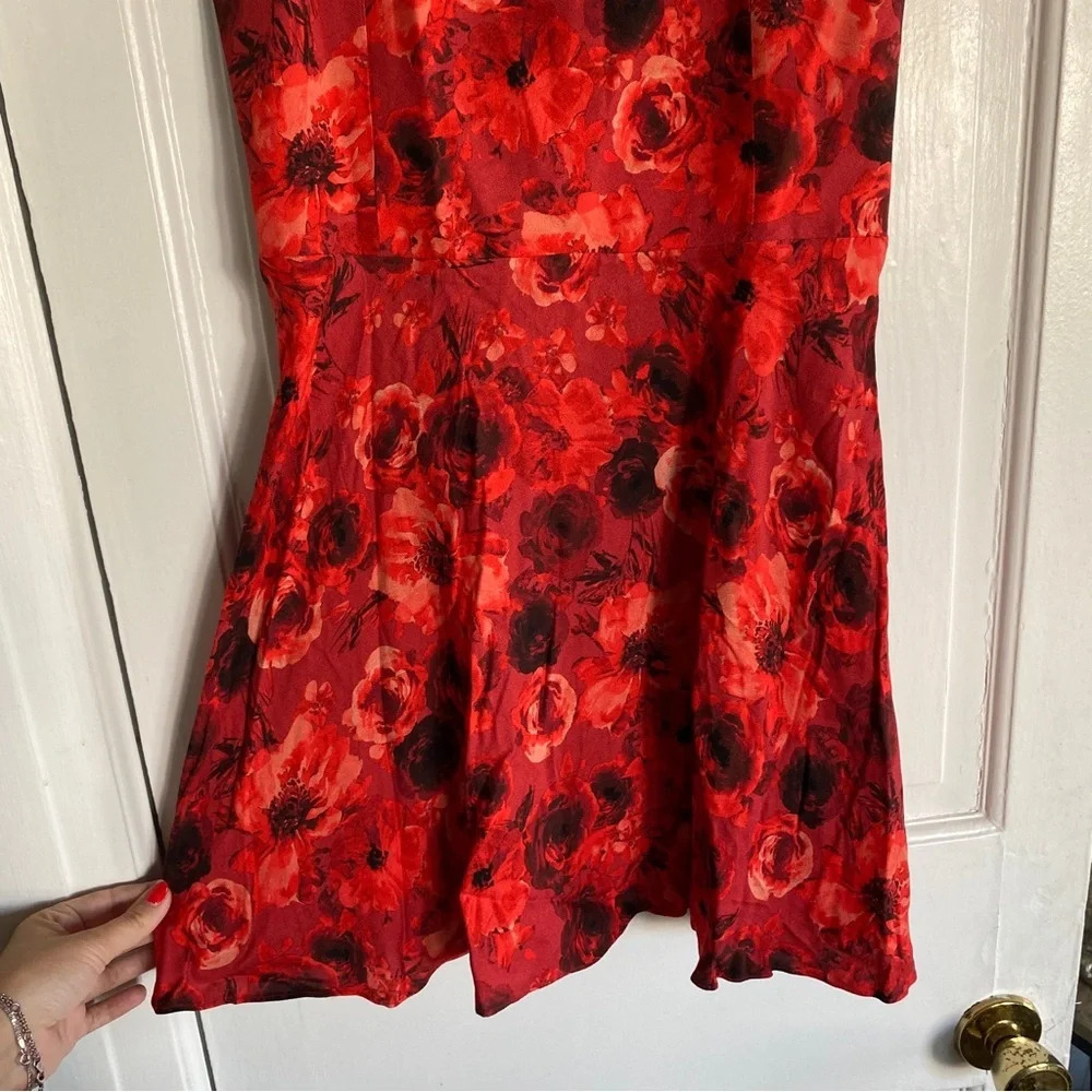 Alice + Olivia Red Floral Mini Dress - Picture 5 of 15